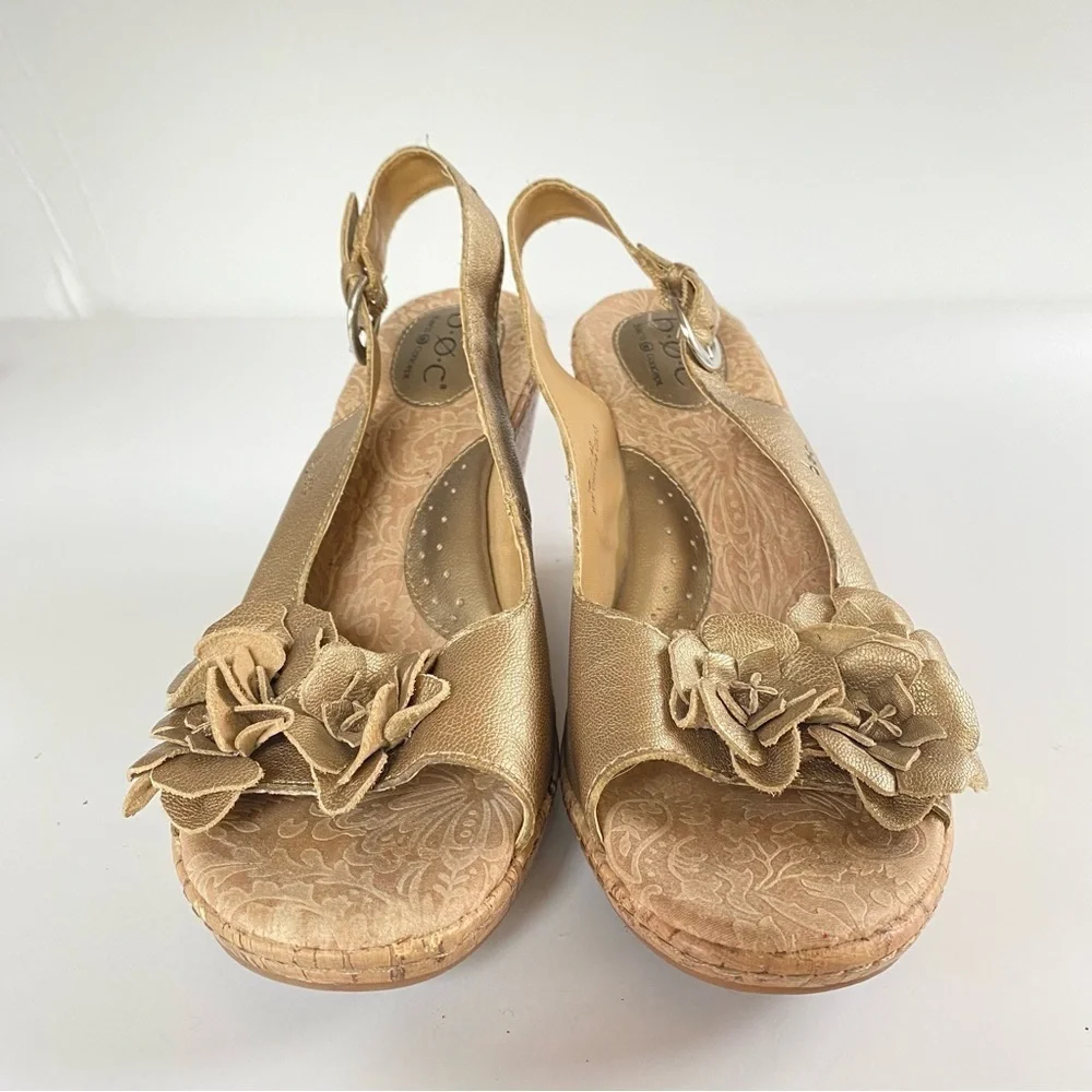 B.O.C. BORN CONCEPT Gold Wedge Sandals - Picture 10 of 14